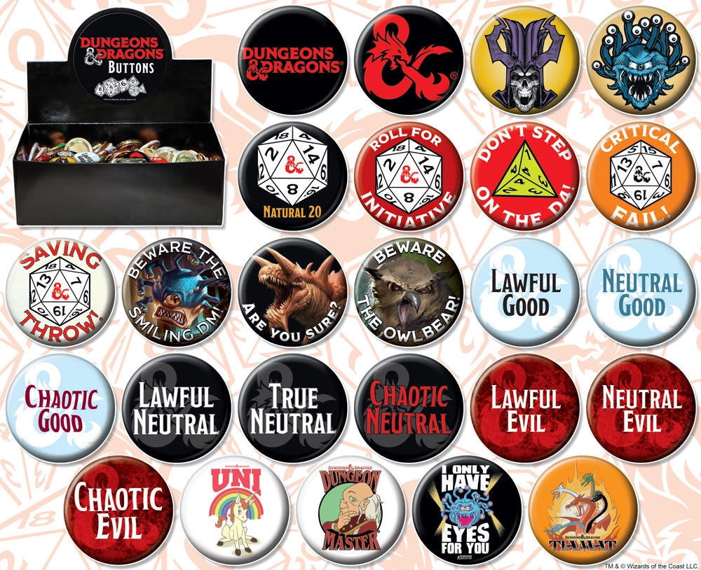 Ata-Boy Dungeons & Dragons Assorted Button